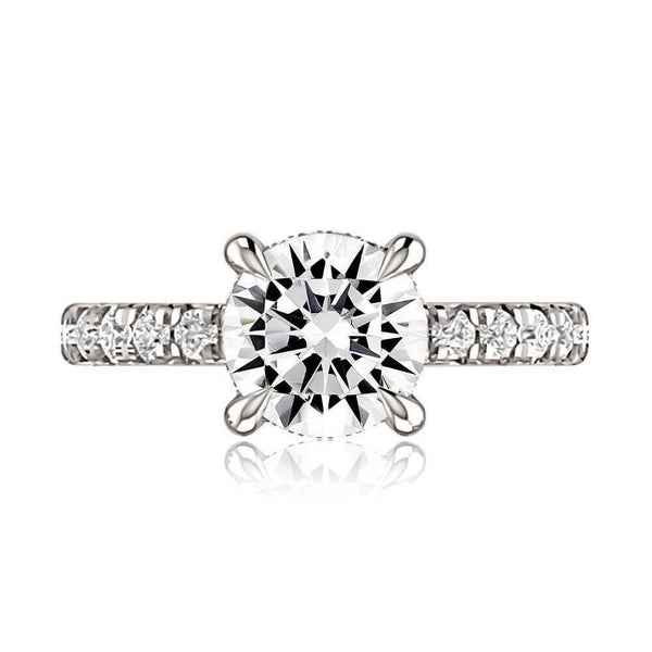 A.JAFFE 18K White Gold Diamond Engagement Ring MECRD3051L/275