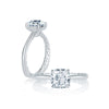 A.JAFFE Peek-A-Boo Pavé Profile Cushion Center Engagement Ring MES760Q/207