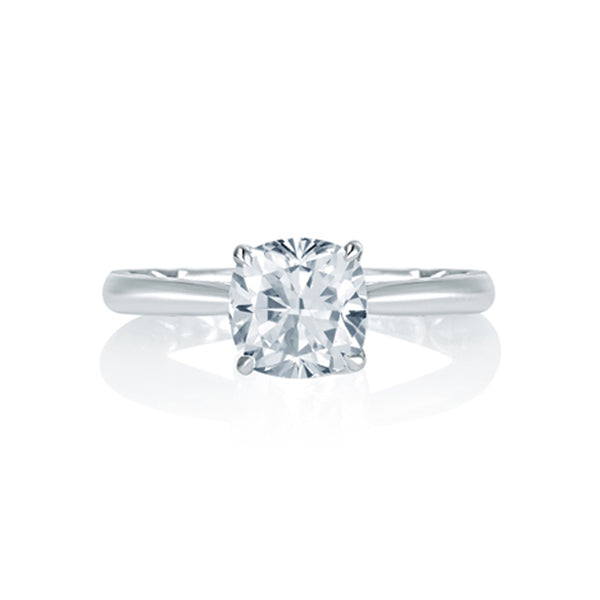 A.JAFFE Peek-A-Boo Pavé Profile Cushion Center Engagement Ring MES760Q/207