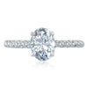 A.JAFFE 14K Rose Gold Oval Center Diamond Engagement Ring MES867/132