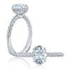 A.JAFFE 14K Rose Gold Oval Center Diamond Engagement Ring MES867/132