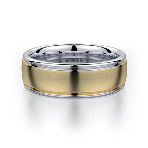 Michael M Two-Tone 14K White Gold & Yellow Gold Men's Wedding Band MB106