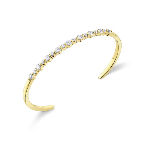 Michael M 18K Yellow Gold Diamond Bangle Bracelet BR323M