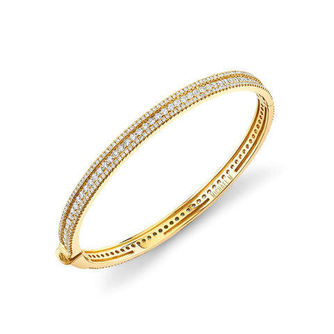 Michael M Europa 14K Yellow Gold Diamond Bangle Bracelet BR447