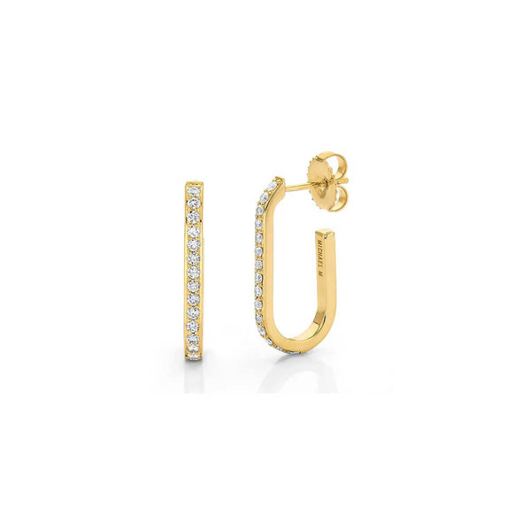 Michael M Pave Link Hoop Earrings ER359