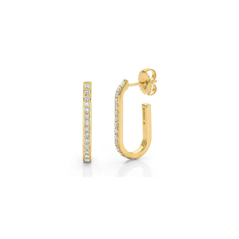 Michael M Pave Link Hoop Earrings ER359