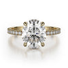 Michael M CROWN 18K White Gold Oval Center Engagement Ring R745-2 OVAL