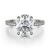 Michael M CROWN 18K White Gold Oval Center Engagement Ring R745-2 OVAL