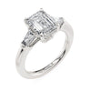 Michael M Trinity Emerald Center Diamond Engagement Ring R807-2