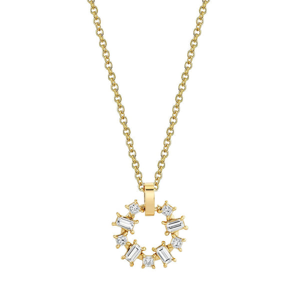 Michael M Montage Baguette and Princess Cut Ring Pendant P413