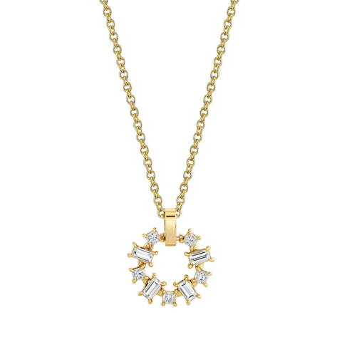 Michael M Montage Baguette and Princess Cut Ring Pendant P413