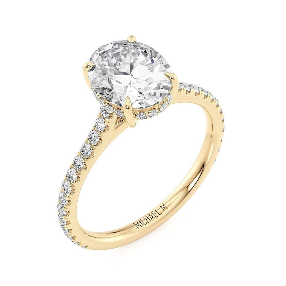 Crown Center Rider Rings Michael M Crown Oval Center Diamond Engagement Ring R749-2 Oval