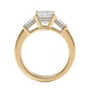 Michael M Trinity Emerald Center Diamond Engagement Ring R807-2
