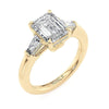 Michael M Trinity Emerald Center Diamond Engagement Ring R807-2