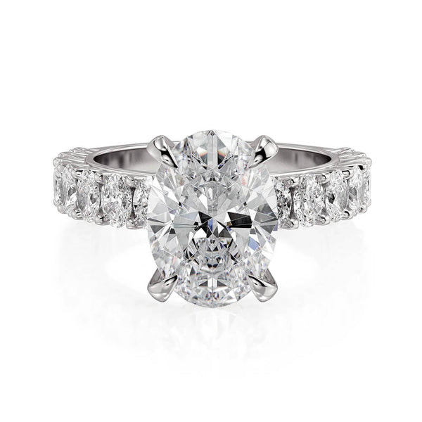 Michael M Meksian Oval Center Diamond Engagement Ring R903-3