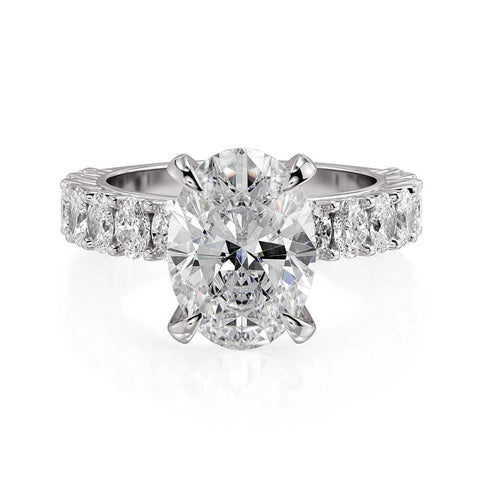 Michael M Meksian Oval Center Diamond Engagement Ring R903-3