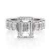 Michael M Meksian Emerald Cut Center Diamond Engagement Ring R904-3 Emerald