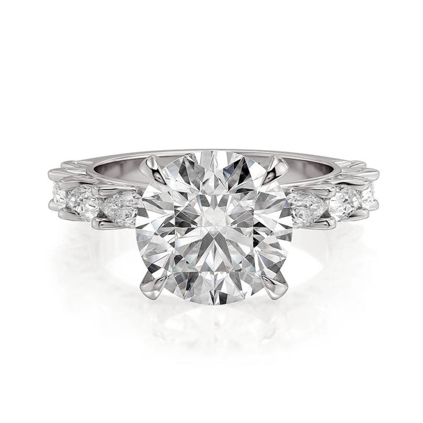 Michael M Meksian Round Center Diamond Engagement Ring R905-3 Round