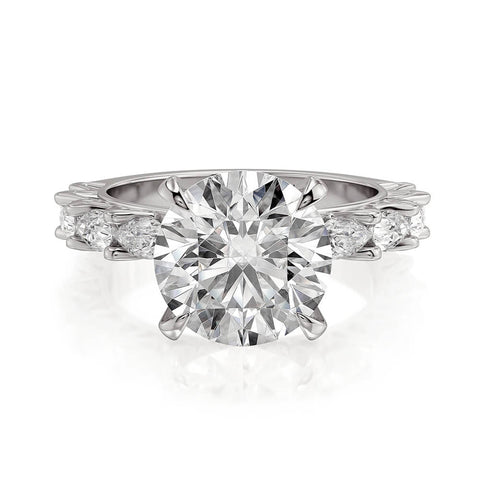 Michael M Meksian Round Center Diamond Engagement Ring R905-3 Round