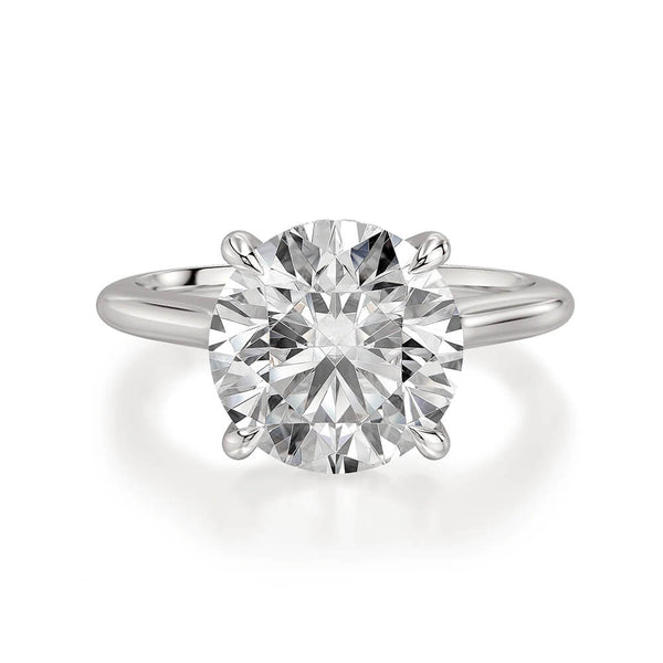 Michael M Crown Hidden Halo Solitaire Engagement Ring R828-3 Round