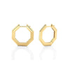 Michael M 14K Yellow Gold Large Octave Knifed Hoop Earrings ER550-L