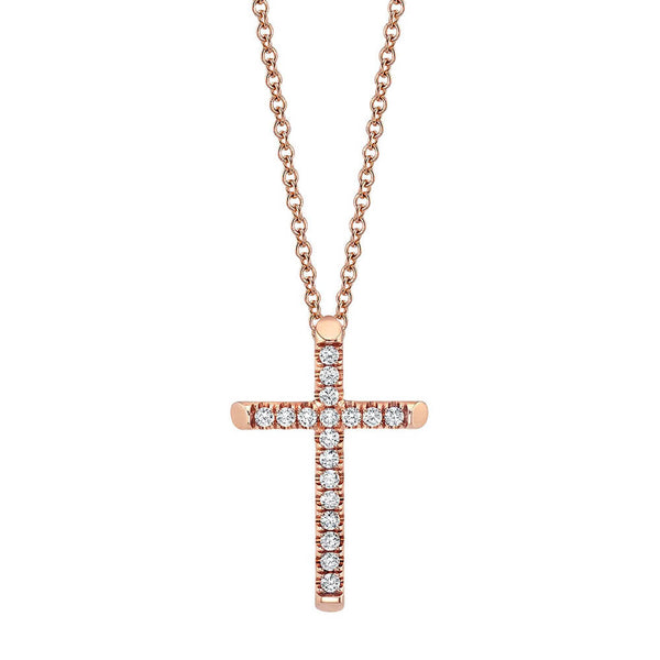 Michael M Small Diamond Cross Pendant P139S-14K