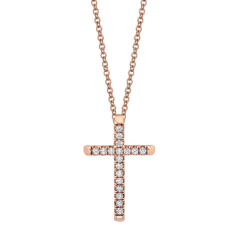 Michael M Small Diamond Cross Pendant P139S-14K