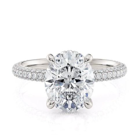 Michael M Crown Oval Center Diamond Engagement Ring R796-3