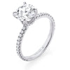 Michael M Crown 18K White Gold Round Center Diamond Engagement Ring R804-2