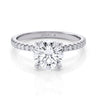 Michael M Crown 18K White Gold Round Center Diamond Engagement Ring R804-2