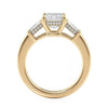 Michael M Trinity Emerald Center Diamond Engagement Ring R807-2