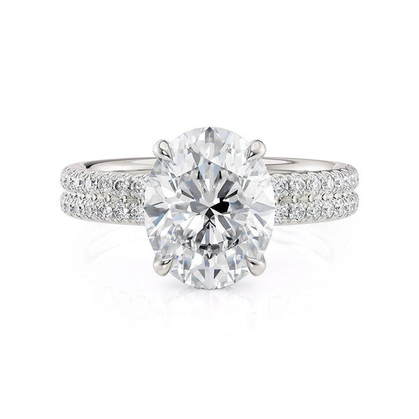 Michael M Crown Oval Center Diamond Engagement Ring R818-3