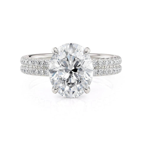 Michael M Crown Oval Center Diamond Engagement Ring R818-3