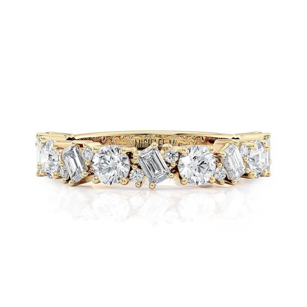 Michael M 18K Yellow Gold 1/2 Way Diamond Wedding Band R823B