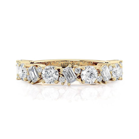 Michael M 18K Yellow Gold 1/2 Way Diamond Wedding Band R823B