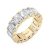 Michael M Crown Emerald Cut Eternity Ladies Wedding Band B335