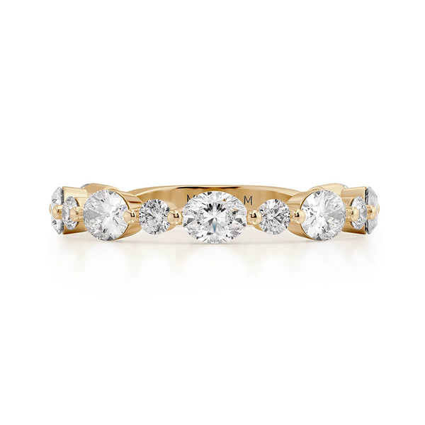 Michael M Ladies 18K Yellow Gold 3/4 Way Diamond Wedding Band R833B