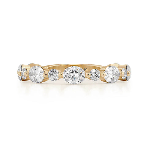 Michael M Ladies 18K Yellow Gold 3/4 Way Diamond Wedding Band R833B