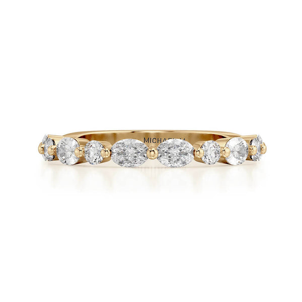 Michael M Ladies 1/2 Way Diamond Wedding Band R837B