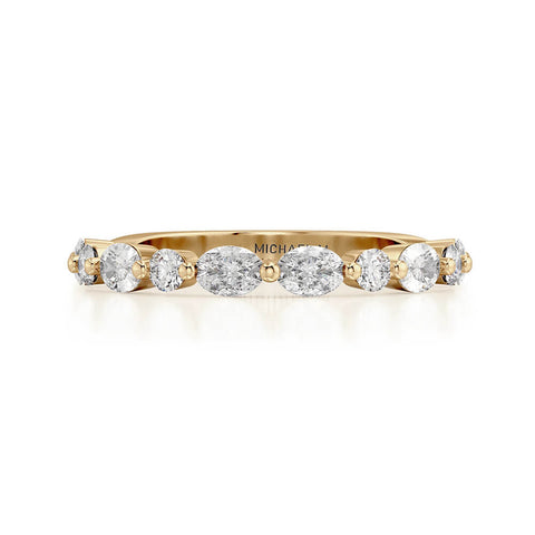 Michael M Ladies 1/2 Way Diamond Wedding Band R837B