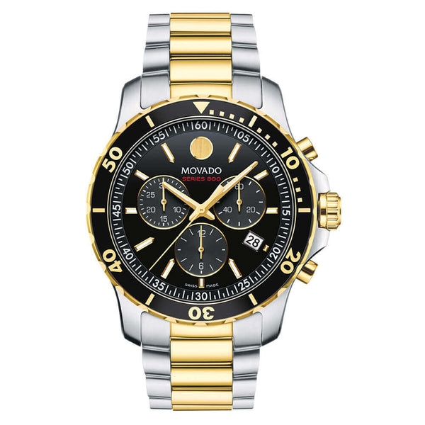 Movado Series 800 Steel & Yellow Gold PVD Quartz Chronograph Men's Watch 2600146