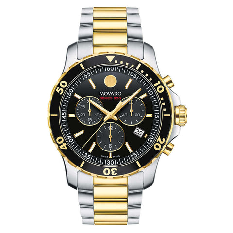 Movado Series 800 Steel & Yellow Gold PVD Quartz Chronograph Men's Watch 2600146