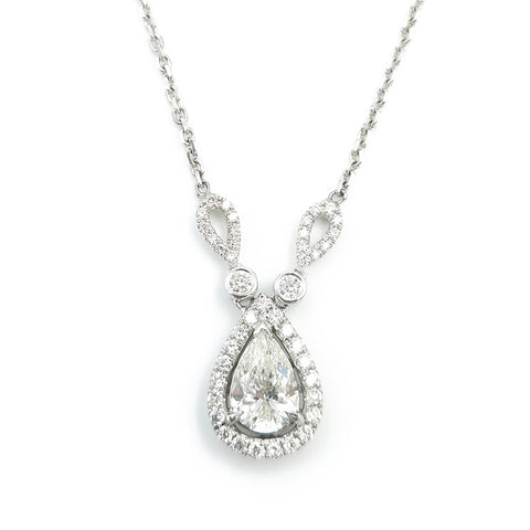 18K White Gold Diamond Pendant Necklace US922745801D