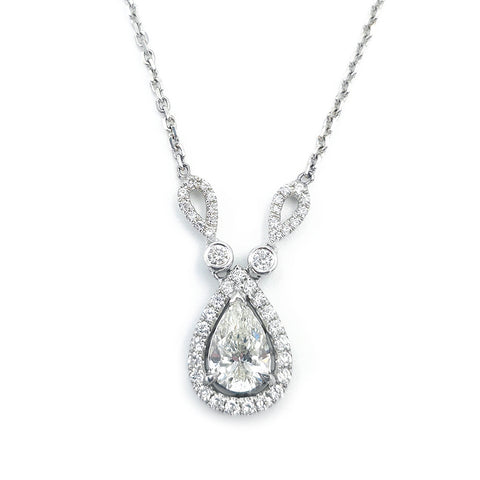 18K White Gold Diamond Pendant Necklace US922745801D