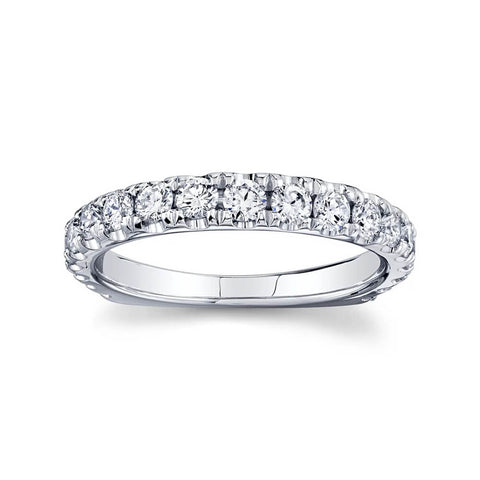 Michael M 18K White Gold Ladies Diamond Wedding Band R655B