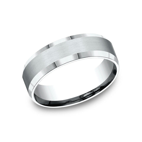 Benchmark THE CHANCELLOR Bevel Edge Satin Center Men's Band CF6741614KW