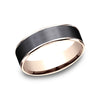 Benchmark 14K Rose Gold and Black Titanium 6.5mm Men's Band CFT9665010BKT14KR