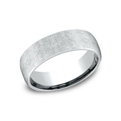 Benchmark THE AURORA Euro Dome 14K White Gold 6.5MM Men's Band EUCF56507014KW10