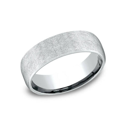 Benchmark THE AURORA Euro Dome 14K White Gold 6.5MM Men's Band EUCF56507014KW10