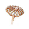 14K Rose Gold Flower Design Diamond Morganite Ring